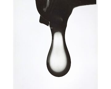  Wassertropfen, ca. 1953, Vintage ferrotyped gelatin silver print on Leonar paper, 24,2 x 18 cm © Copyright:  Peter Keetman © Stiftung F.C. Gundlach, 2023