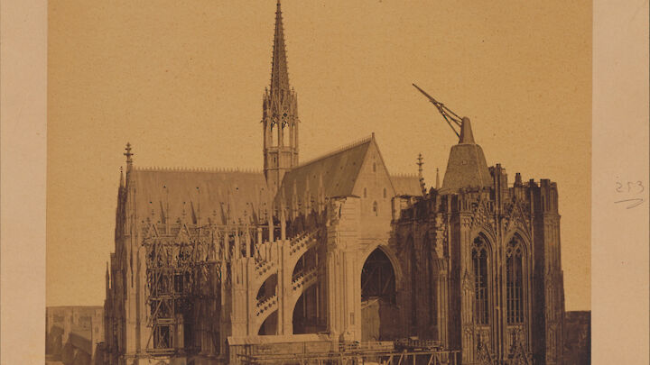  Ansicht des unvollendeten Domes von Nordwesten, Gebr. Schönscheid, 1862 © Hohe Domkirche Köln, Dombauhütte